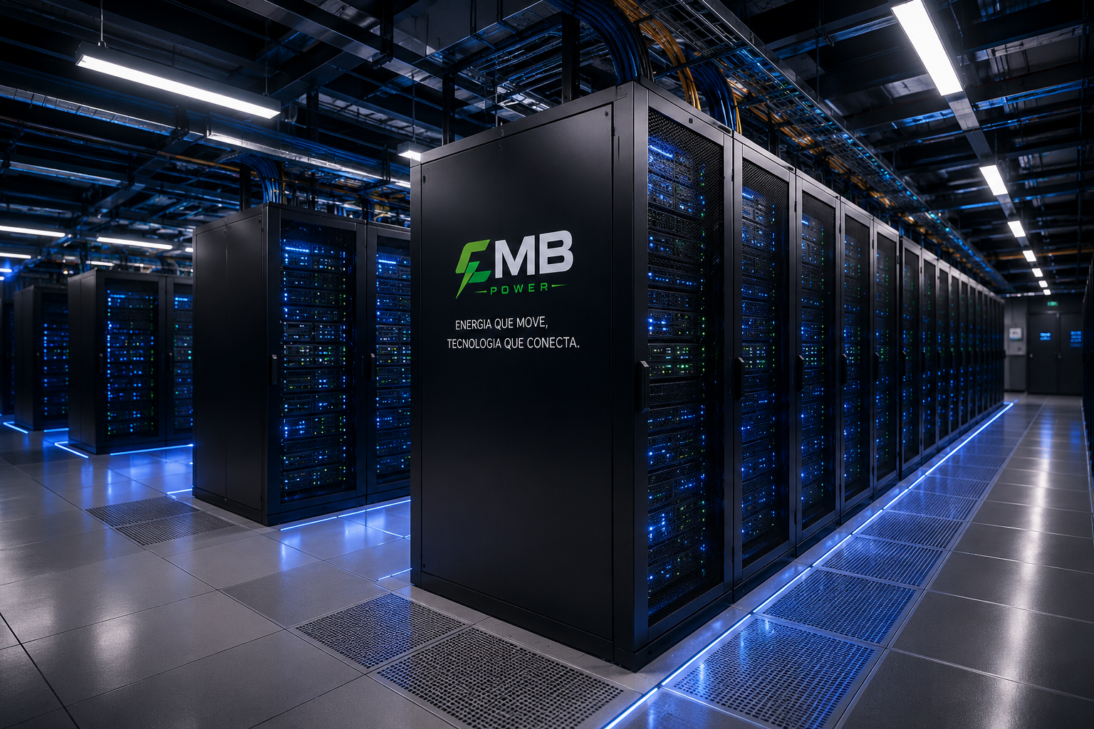 Racks de data center com baterias de lítio CMB Power